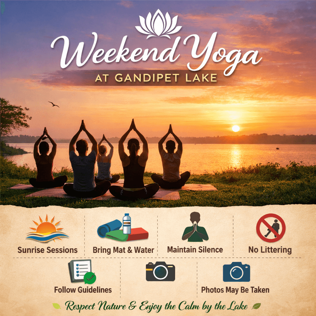 Weekend Yoga at gandipet Lake